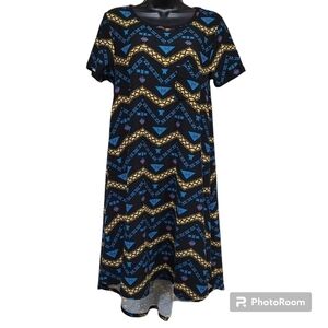 LuLaRoe Geometric T-shirt Midi Dress Size XS